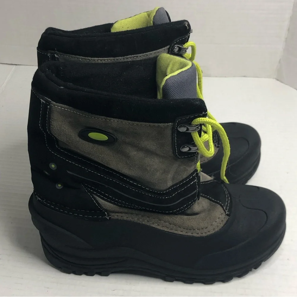 Circo Snow Boots Mens Size 6 Womens 8.5 Black Gray Lace Up